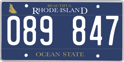 RI license plate 089847