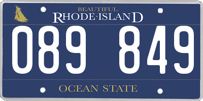RI license plate 089849