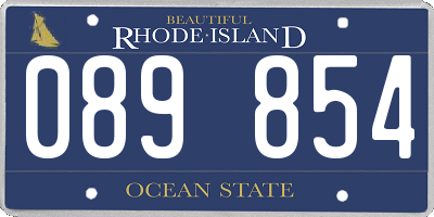 RI license plate 089854
