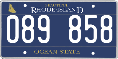 RI license plate 089858