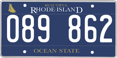 RI license plate 089862