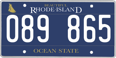 RI license plate 089865
