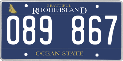 RI license plate 089867