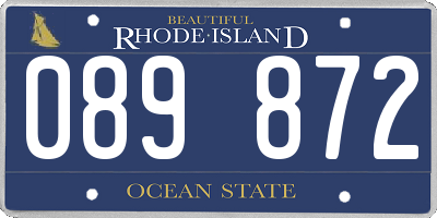 RI license plate 089872