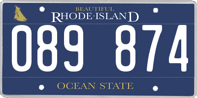 RI license plate 089874