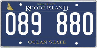 RI license plate 089880