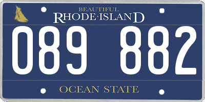 RI license plate 089882