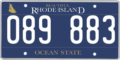 RI license plate 089883