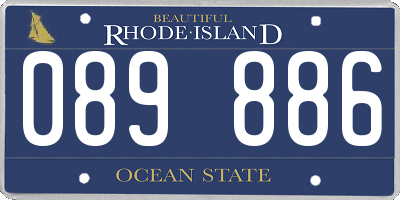 RI license plate 089886