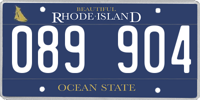 RI license plate 089904