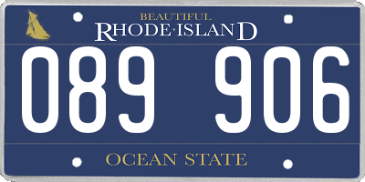 RI license plate 089906