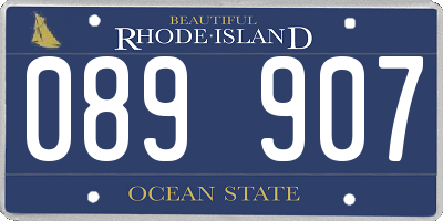 RI license plate 089907
