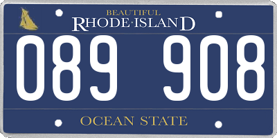 RI license plate 089908