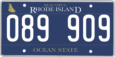 RI license plate 089909