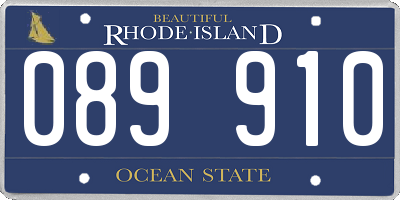 RI license plate 089910