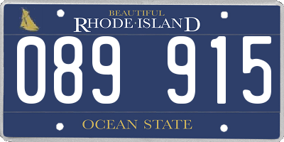 RI license plate 089915