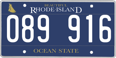 RI license plate 089916