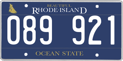 RI license plate 089921