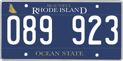 RI license plate 089923