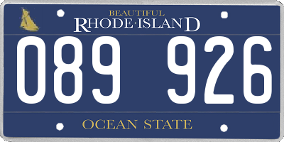 RI license plate 089926