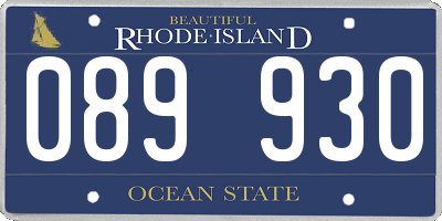 RI license plate 089930