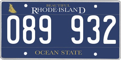RI license plate 089932
