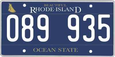 RI license plate 089935