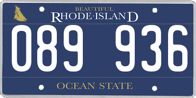 RI license plate 089936
