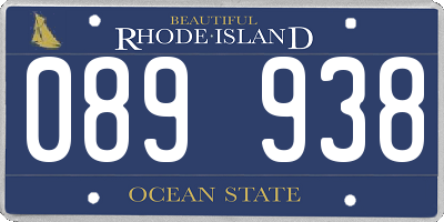 RI license plate 089938