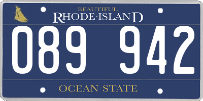 RI license plate 089942