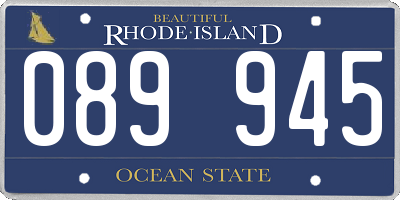 RI license plate 089945
