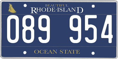 RI license plate 089954