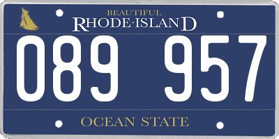 RI license plate 089957