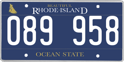 RI license plate 089958