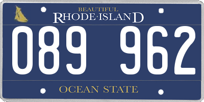 RI license plate 089962