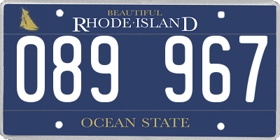 RI license plate 089967