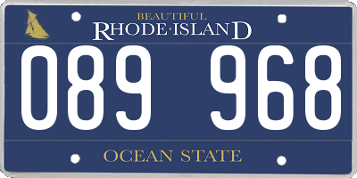 RI license plate 089968