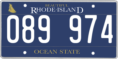 RI license plate 089974