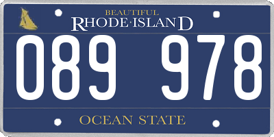 RI license plate 089978