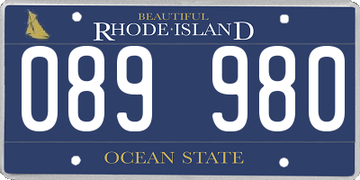 RI license plate 089980