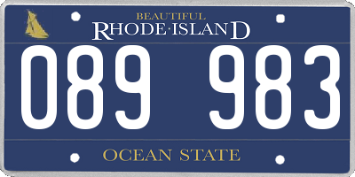 RI license plate 089983