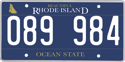 RI license plate 089984