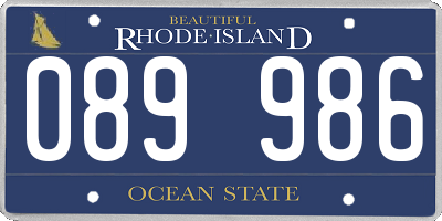 RI license plate 089986