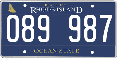 RI license plate 089987
