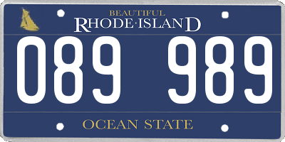 RI license plate 089989