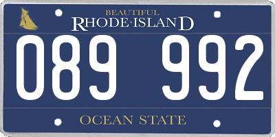 RI license plate 089992