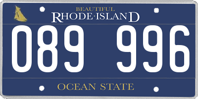 RI license plate 089996