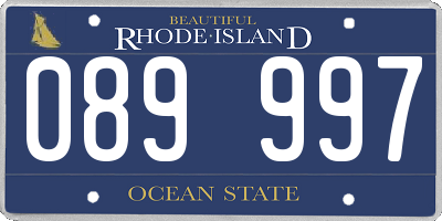 RI license plate 089997