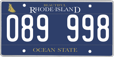 RI license plate 089998