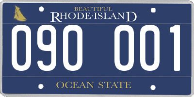 RI license plate 090001